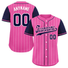 Custom Pink Blue Stripe Fashion Personalized Authentic Baseball Jersey BSBJ01-D017228