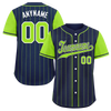 Custom Blue Green Stripe Fashion Personalized Authentic Baseball Jersey BSBJ01-D017231