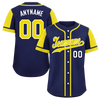 Custom Blue Yellow Raglan Sleeves Personalized Authentic Baseball Jersey BSBJ01-D017182