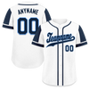 Custom White Blue Raglan Sleeves Personalized Authentic Baseball Jersey BSBJ01-D017164