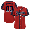 Custom Red Blue Raglan Sleeves Personalized Authentic Baseball Jersey BSBJ01-D017179