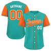 Custom Cyan Orange Stripe Fashion Personalized Authentic Baseball Jersey BSBJ01-D017233