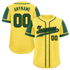 Custom Yellow Green Raglan Sleeves Personalized Authentic Baseball Jersey BSBJ01-D017206