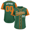 Custom Green Orange Raglan Sleeves Personalized Authentic Baseball Jersey BSBJ01-D017208