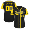 Custom Black Yellow Raglan Sleeves Personalized Authentic Baseball Jersey BSBJ01-D017171