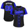 Custom Blue Black Raglan Sleeves Personalized Authentic Baseball Jersey BSBJ01-D017169