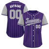 Custom Gray Purple Stripe Fashion Personalized Authentic Baseball Jersey BSBJ01-D017252