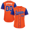 Custom Orange Blue Stripe Fashion Personalized Authentic Baseball Jersey BSBJ01-D017249