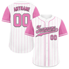 Custom White Pink Stripe Fashion Personalized Authentic Baseball Jersey BSBJ01-D017225