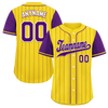 Custom Gold Purple Stripe Fashion Personalized Authentic Baseball Jersey BSBJ01-D017219