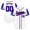 Custom White Blue Raglan Sleeves Personalized Authentic Baseball Jersey BSBJ01-D017168