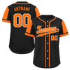 Custom Black Orange Raglan Sleeves Personalized Authentic Baseball Jersey BSBJ01-D017170