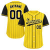 Custom Gold Black Stripe Fashion Personalized Authentic Baseball Jersey BSBJ01-D017218