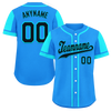 Custom Blue Cyan Raglan Sleeves Personalized Authentic Baseball Jersey BSBJ01-D017199