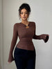 Cutout Long Sleeve T-Shirt by Simply Love