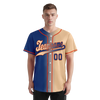 Custom Blue Beige Gradient Fashion Personalized Authentic Baseball Jersey BSBJ01-D0a7077