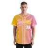 Custom Yellow Pink Gradient Fashion Personalized Authentic Baseball Jersey BSBJ01-D0a7aac