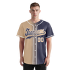 Custom Beige Blue Gradient Fashion Personalized Authentic Baseball Jersey BSBJ01-D0a7080