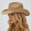 Women's Panama Straw Woven Sun Hat – Windproof Sequin Detail Beach Hat by FitiqueFit