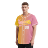 Custom Yellow Pink Gradient Fashion Personalized Authentic Baseball Jersey BSBJ01-D0a7aac