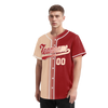 Custom Beige Red Gradient Fashion Personalized Authentic Baseball Jersey BSBJ01-D0a708f