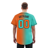 Custom Cyan Orange Gradient Fashion Personalized Authentic Baseball Jersey BSBJ01-D0a7087