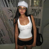 Women's Slim-fit Solid-color Rhinestone-embellished Versatile Top by My Store
