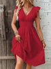 Waisted V-Neck Lace Midi Dress by FitiqueFit