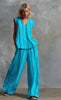 Women’s Sleeveless Striped Top and Full-Length Pants Set by FitiqueFit