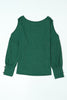 Cutout Round Neck Long Sleeve Top