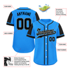 Custom Blue Black Raglan Sleeves Personalized Authentic Baseball Jersey BSBJ01-D017209