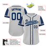 Custom Gray Blue Raglan Sleeves Personalized Authentic Baseball Jersey BSBJ01-D017178