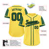 Custom Yellow Green Raglan Sleeves Personalized Authentic Baseball Jersey BSBJ01-D017206