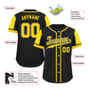 Custom Black Yellow Raglan Sleeves Personalized Authentic Baseball Jersey BSBJ01-D017171