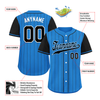 Custom Blue Black Stripe Fashion Personalized Authentic Baseball Jersey BSBJ01-D017213