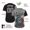 Custom Gray Black Skull Fashion Personalized Authentic Baseball Jersey BSBJ01-D017160