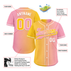 Custom Yellow Pink Gradient Fashion Personalized Authentic Baseball Jersey BSBJ01-D0a7aac