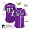 Custom Purple Gray Raglan Sleeves Personalized Authentic Baseball Jersey BSBJ01-D017173