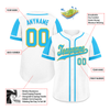 Custom White Blue Raglan Sleeves Personalized Authentic Baseball Jersey BSBJ01-D017167