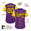 Custom Purple Gold Stripe Fashion Personalized Authentic Baseball Jersey BSBJ01-D017220