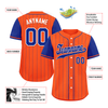 Custom Orange Blue Stripe Fashion Personalized Authentic Baseball Jersey BSBJ01-D017249