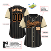 Custom Black Yellow Stripe Fashion Personalized Authentic Baseball Jersey BSBJ01-D017237