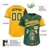 Custom Green Yellow Skull Fashion Personalized Authentic Baseball Jersey BSBJ01-D017154