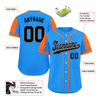 Custom Blue Orange Raglan Sleeves Personalized Authentic Baseball Jersey BSBJ01-D017210