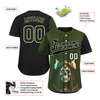 Custom Green Black Skull Fashion Personalized Authentic Baseball Jersey BSBJ01-D017152