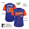 Custom Blue Orange Stripe Fashion Personalized Authentic Baseball Jersey BSBJ01-D017250