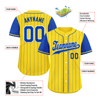 Custom Yellow Blue Stripe Fashion Personalized Authentic Baseball Jersey BSBJ01-D017240