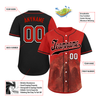 Custom Red Black Skull Fashion Personalized Authentic Baseball Jersey BSBJ01-D017158