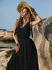 White V-Neck Tie Shoulder Maxi Dress Effortless & Flowy Summer Essential Long Girls Dress by Stevvex