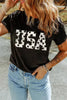USA Round Neck Short Sleeve T-Shirt by Simply Love